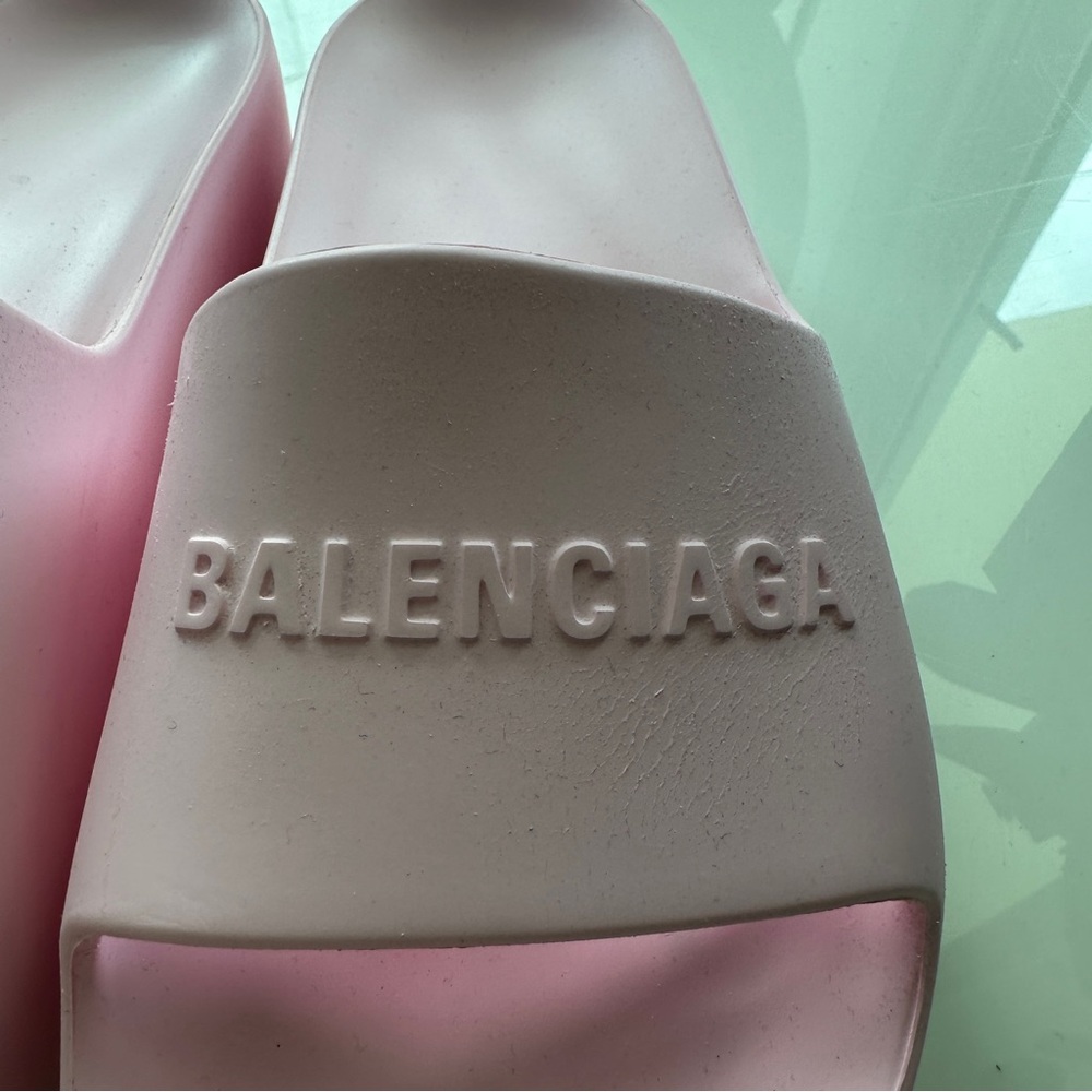 Balenciaga Pink Chunky Pool Slides - Picture 2 of 6